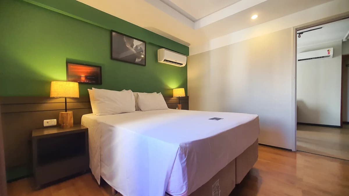Fachada do Flat Mobiliado no Golden Tulip com 58m² | 2 quartos | Setor Oeste