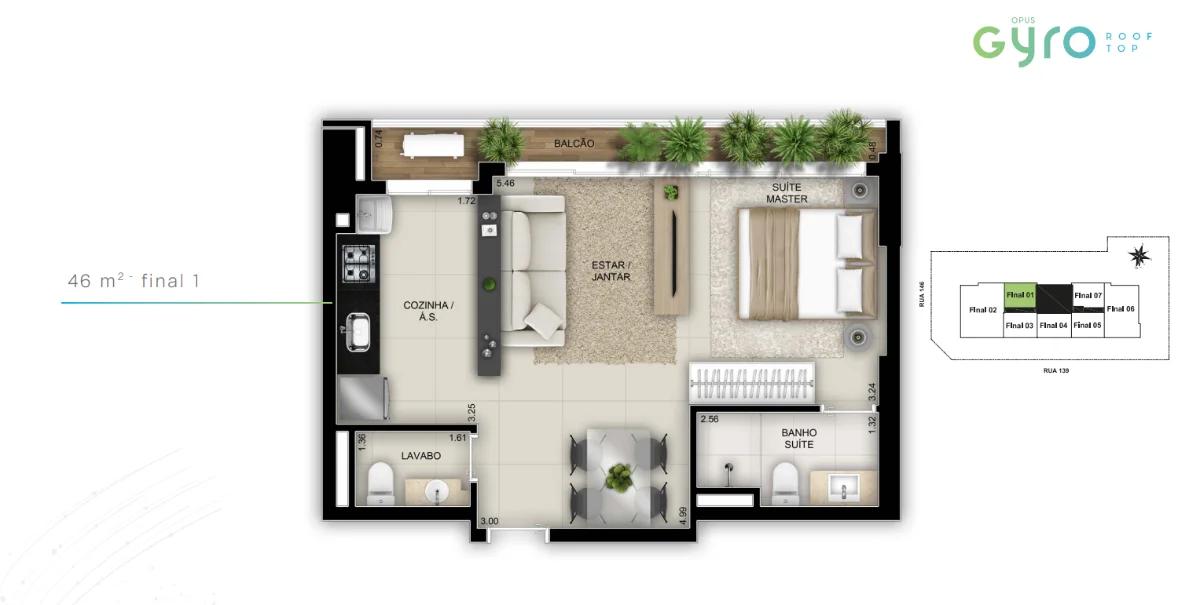 Fachada do Flat à Venda no Setor Bueno