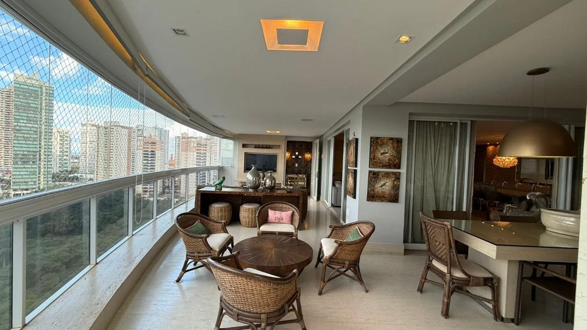 Fachada do Apartamento 4 suítes Vista Definitiva Nascente Mobiliado Frente ao Parque Flamboyant