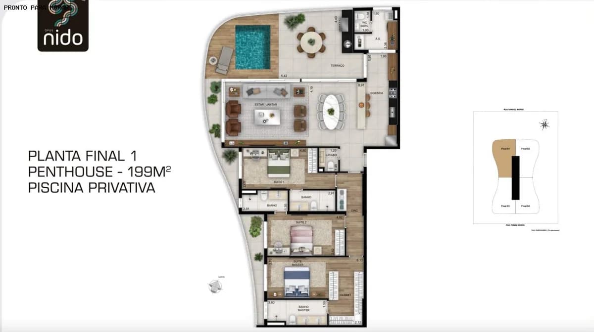 Fachada do Cobertura Opus Nido | 199m² e 3 Suítes | Setor Serrinha