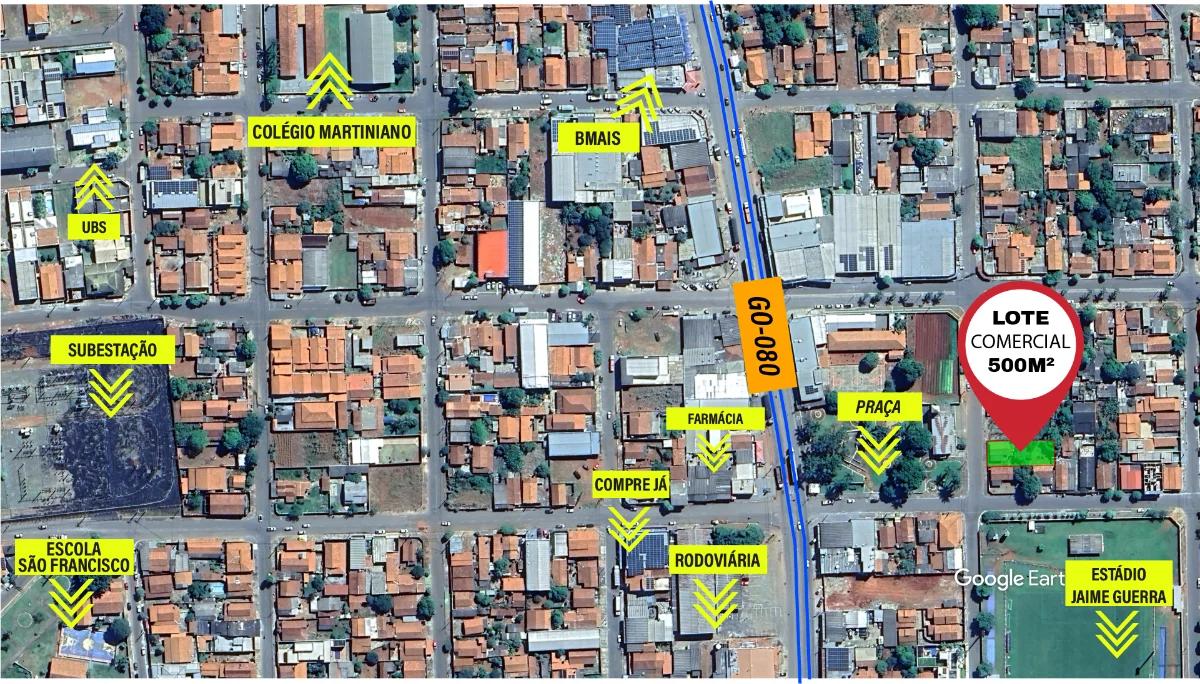 Fachada do Lote com 500m² próximo a Rodoviária em Nerópolis